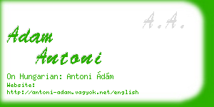 adam antoni business card